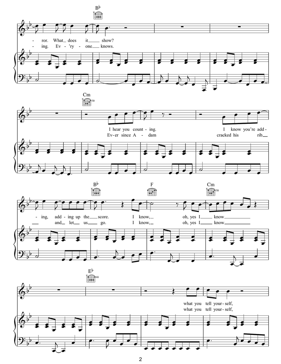 Tell Yourself Tell Yourself Piano, Vocal, Guitar scores gallery preview page 2