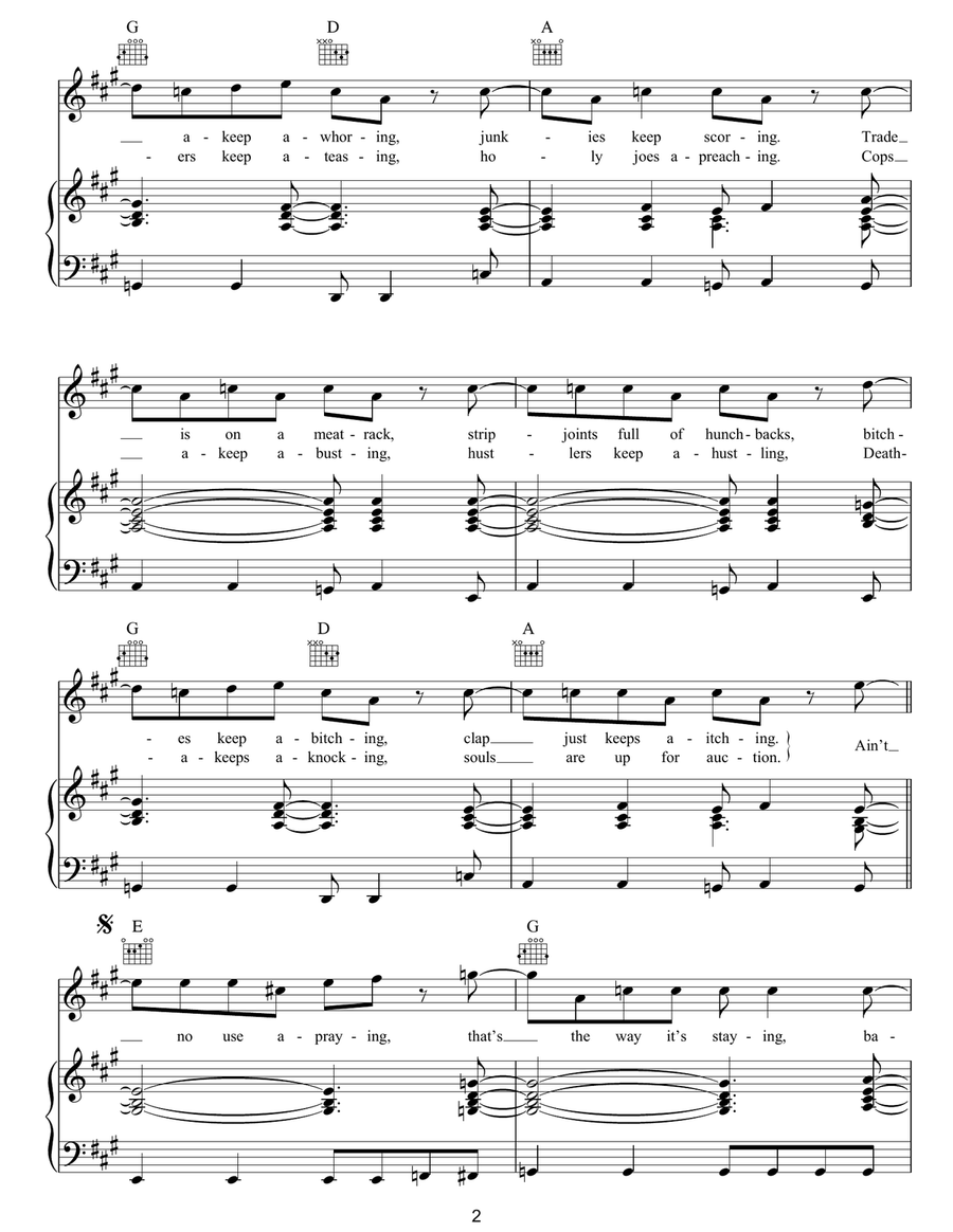 Rocks Rocks Piano, Vocal, Guitar scores gallery preview page 2