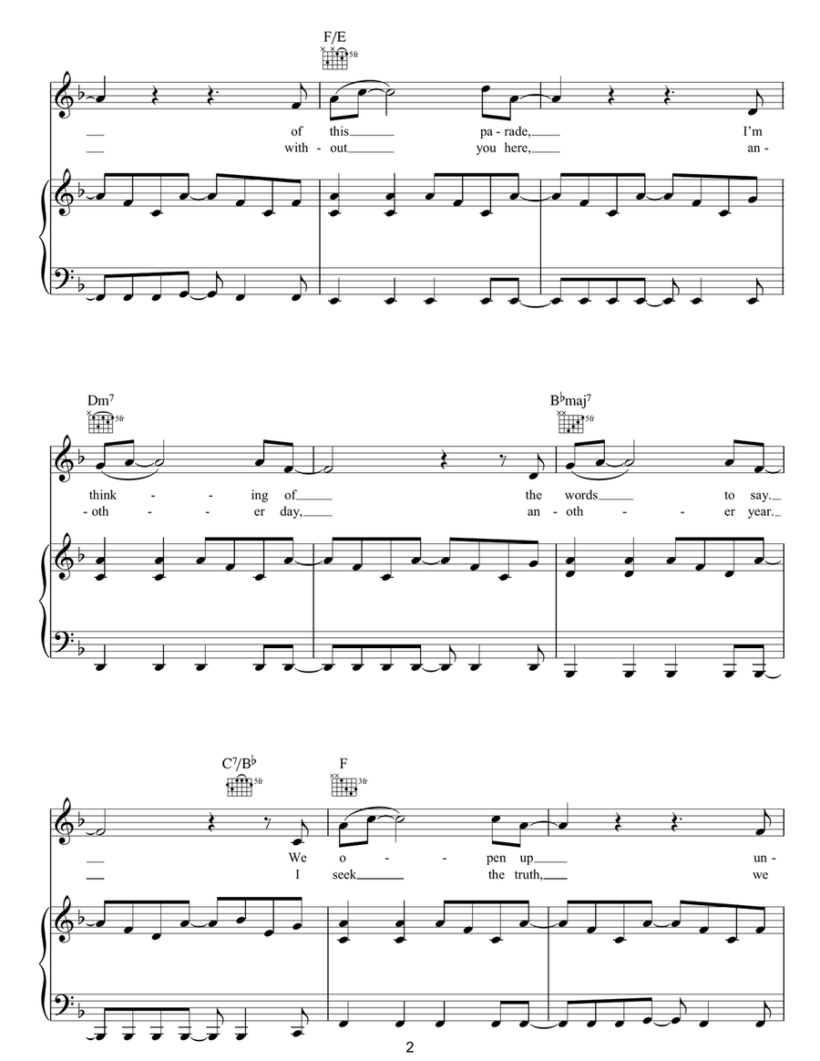 Closer Closer Piano, Vocal, Guitar scores gallery preview page 2