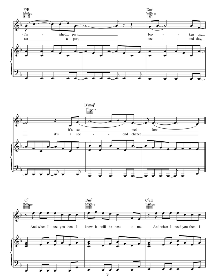 Closer Closer Piano, Vocal, Guitar scores gallery preview page 3