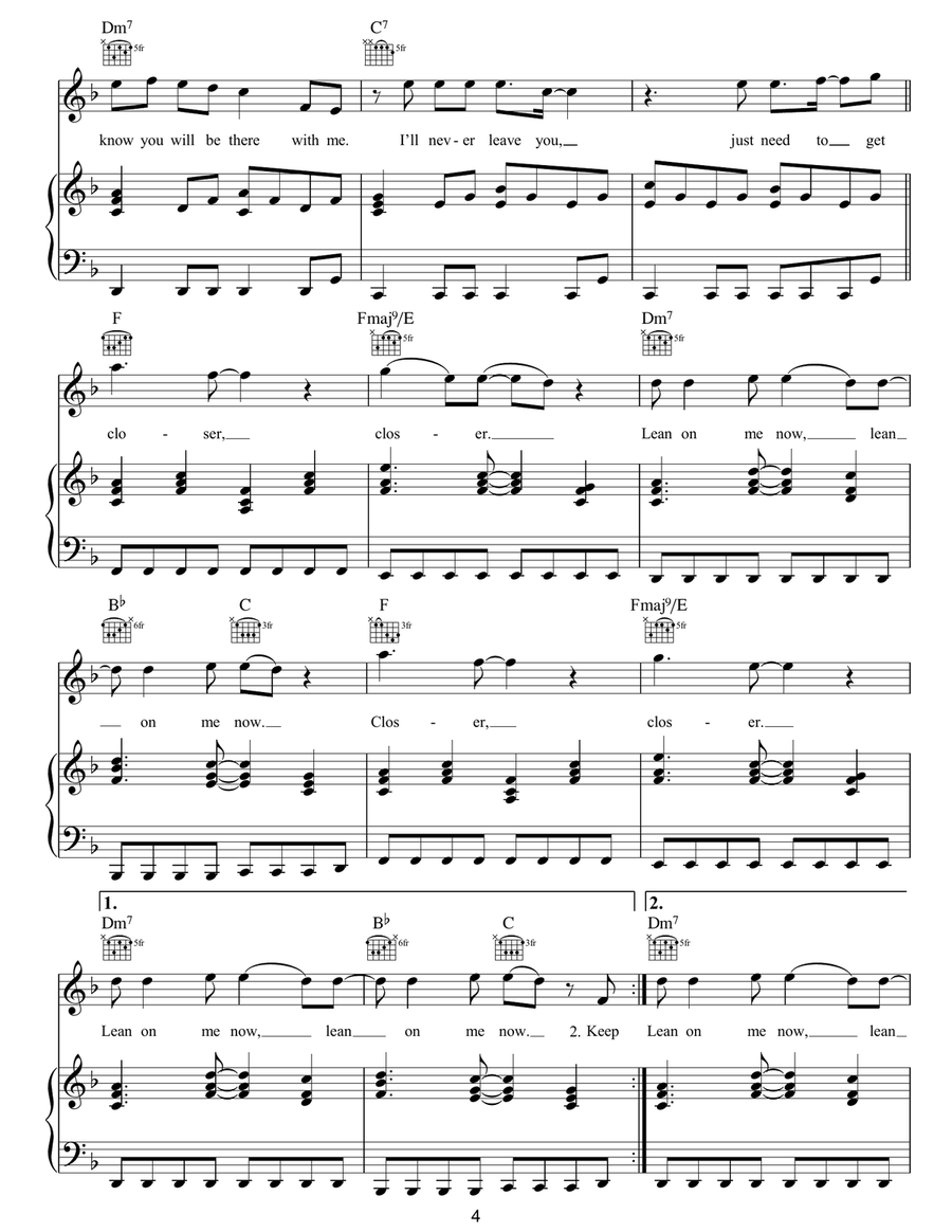 Closer Closer Piano, Vocal, Guitar scores gallery preview page 4