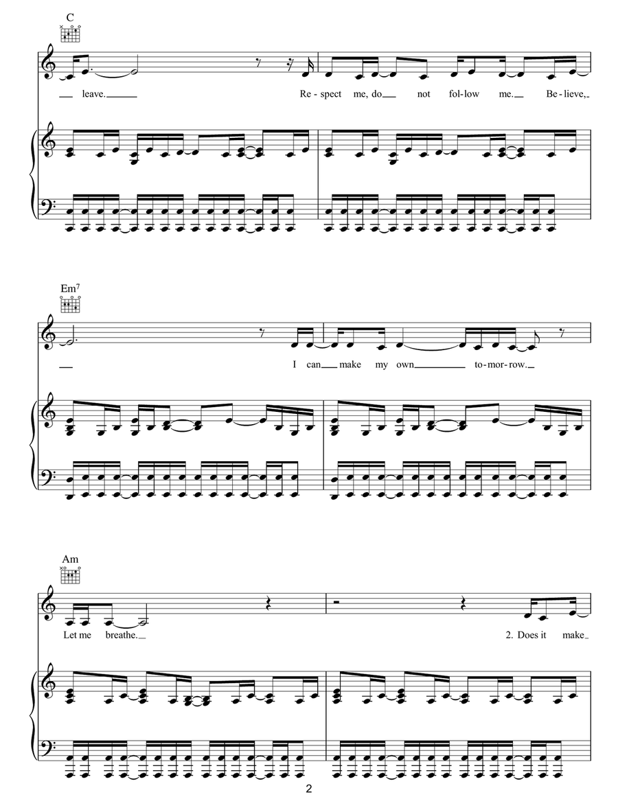 The Living Tree The Living Tree Piano, Vocal, Guitar scores gallery preview page 2