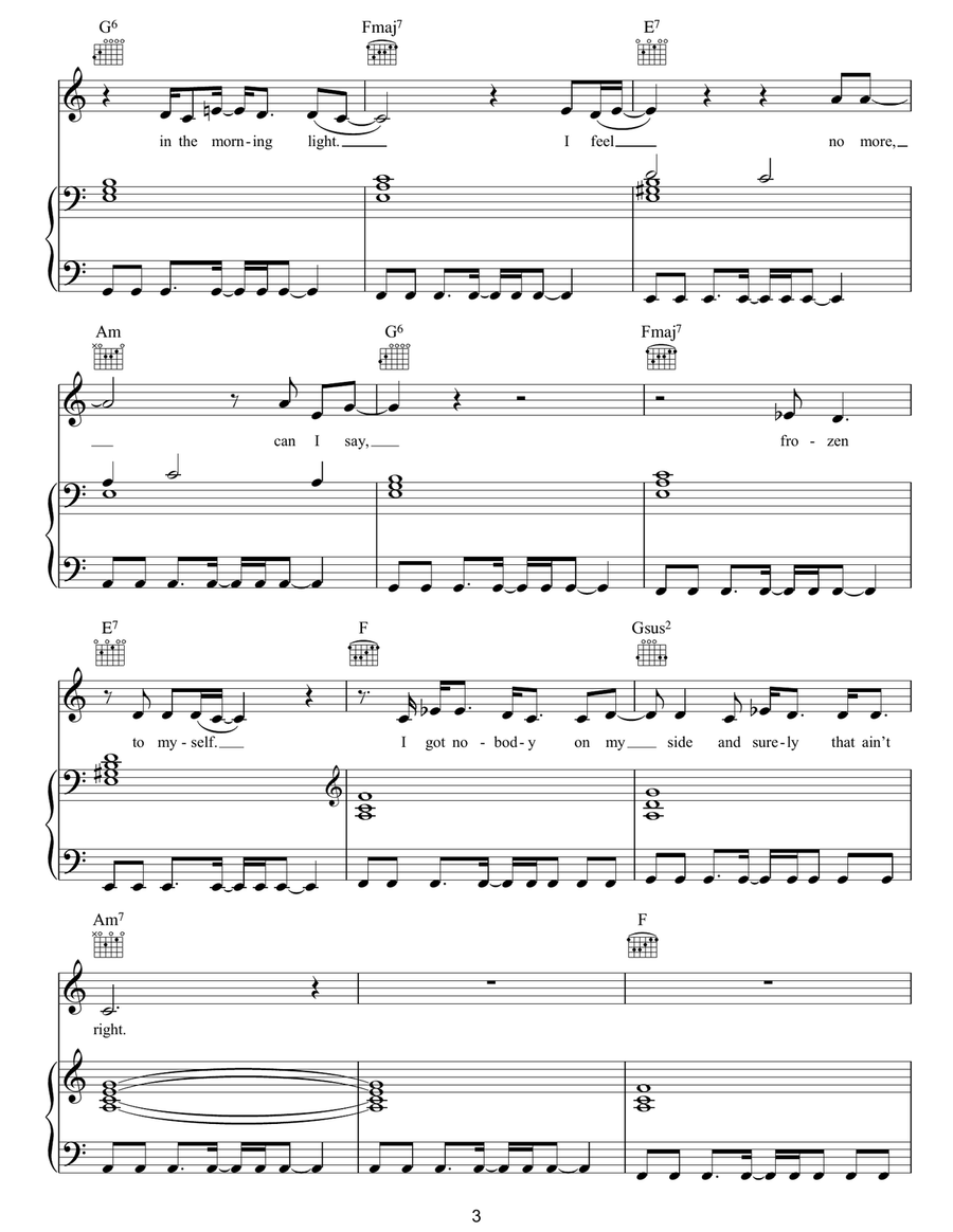 Roads Roads Piano, Vocal, Guitar scores gallery preview page 3
