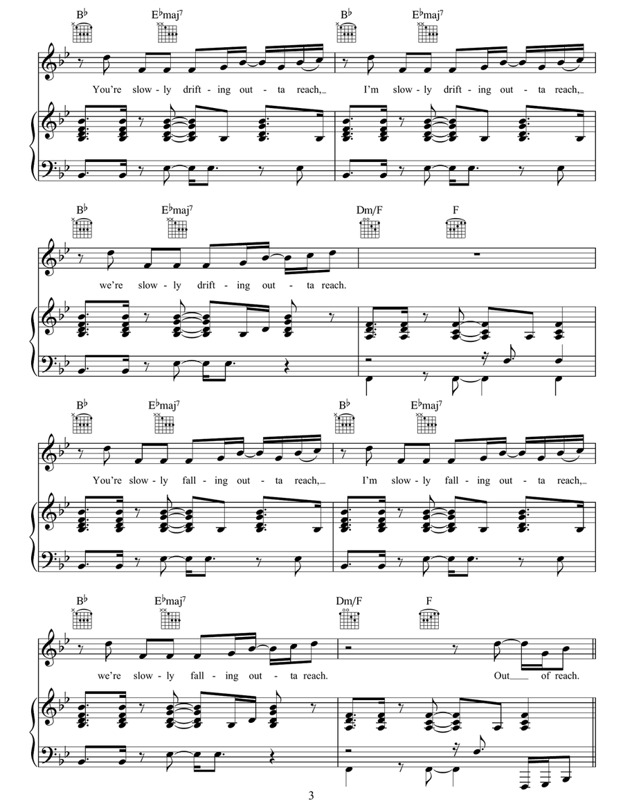 Falling Out Of Reach Falling Out Of Reach Piano, Vocal, Guitar scores gallery preview page 3