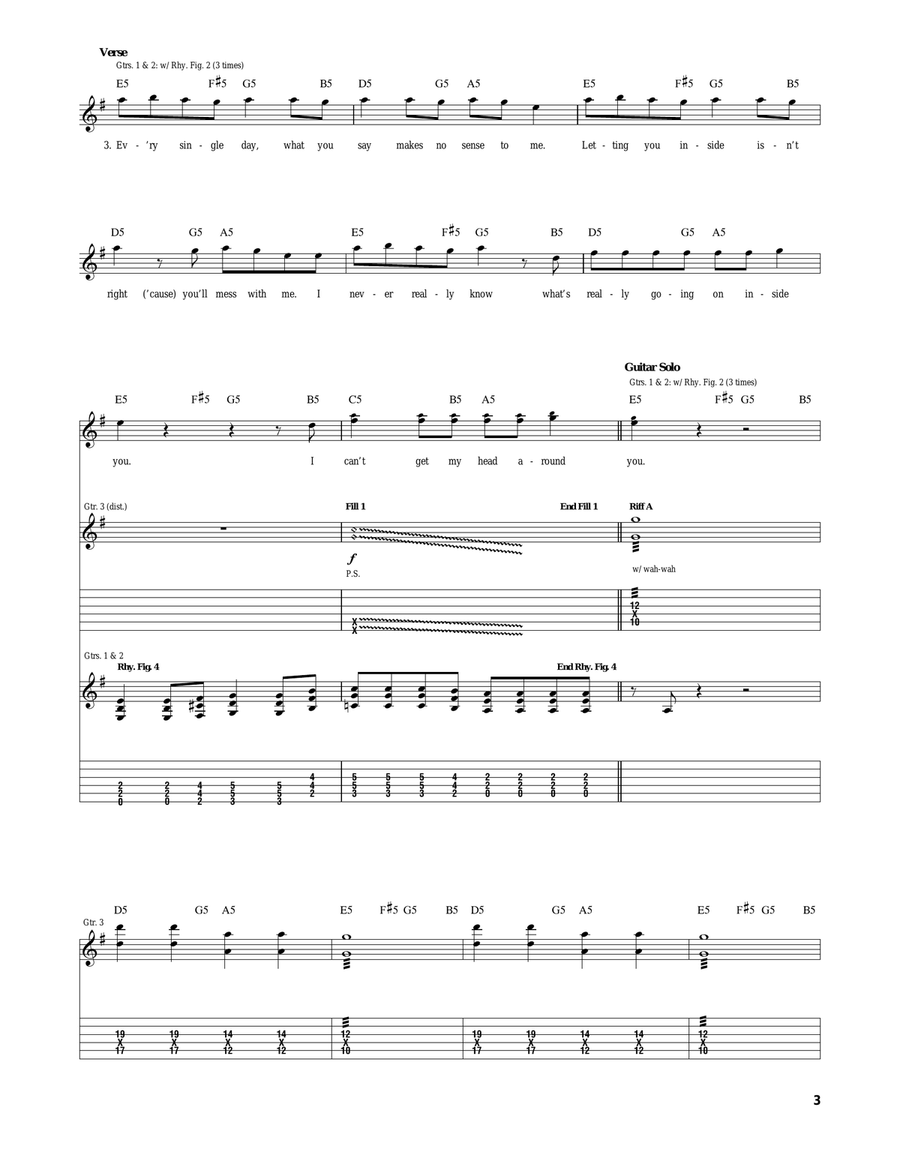 (Can't Get My) Head Around You Acoustic Guitar scores gallery preview page 3