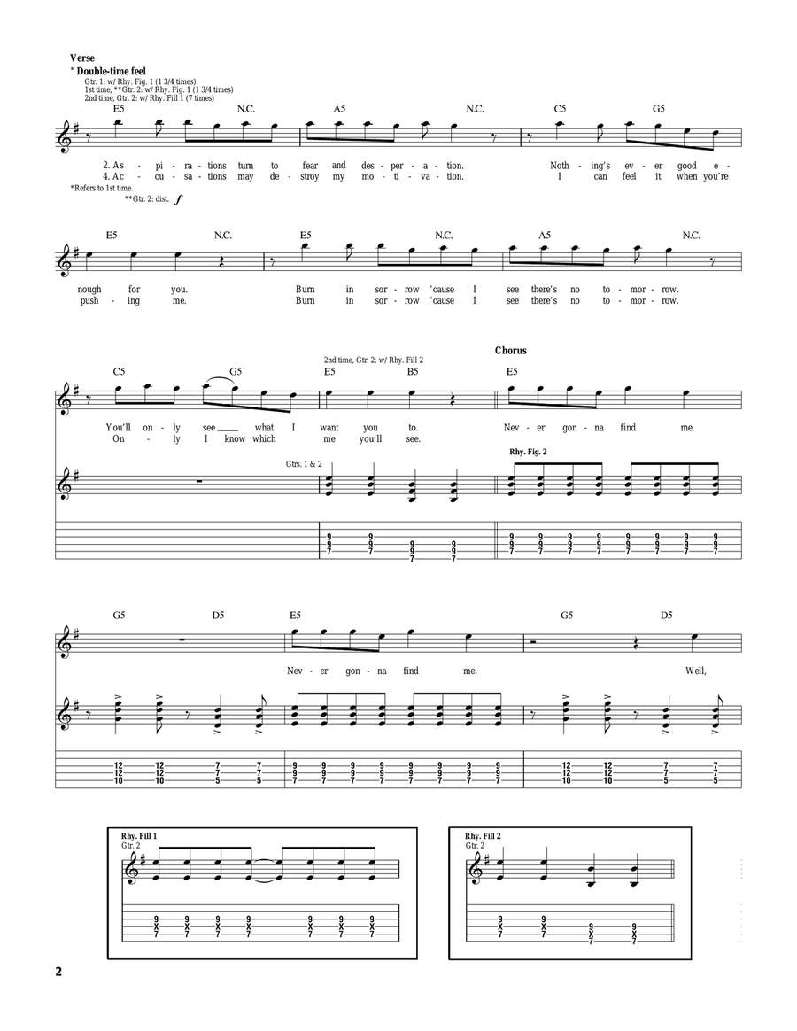Never Gonna Find Me Never Gonna Find Me Acoustic Guitar scores gallery preview page 2