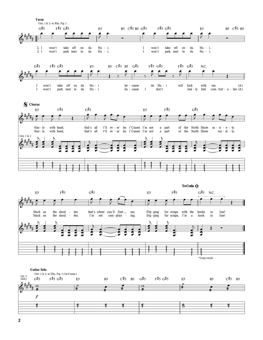 Da Hui Acoustic Guitar scores gallery preview page 2
