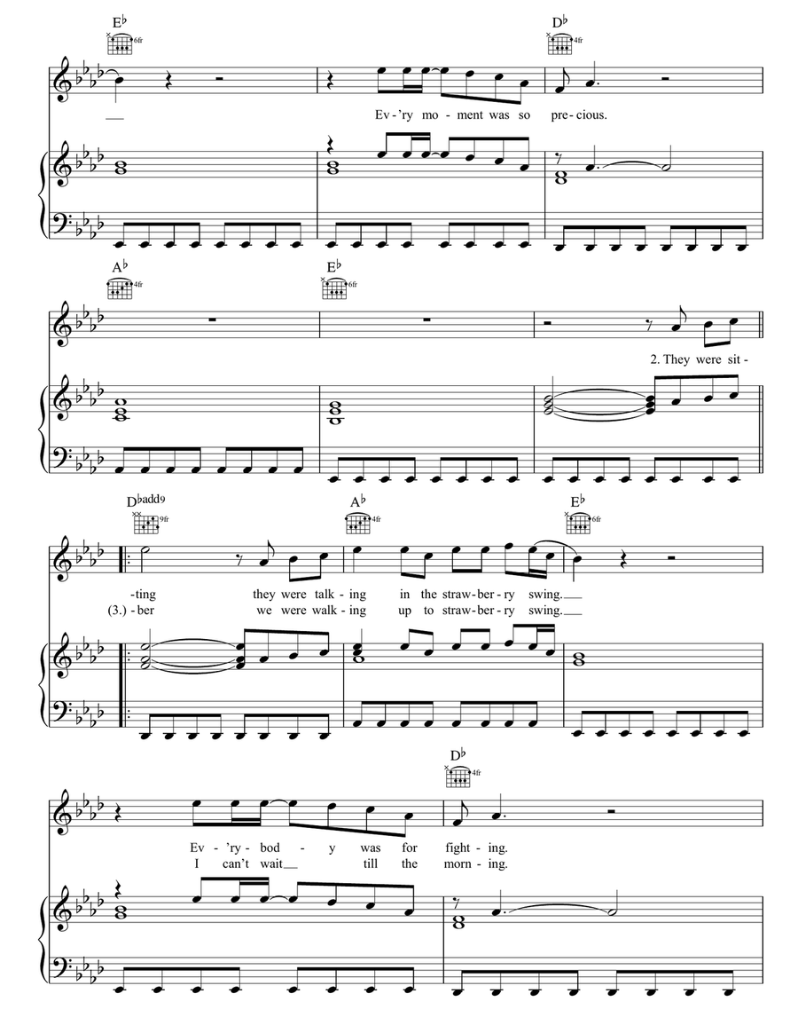 Strawberry Swing Strawberry Swing Piano, Vocal, Guitar scores gallery preview page 2
