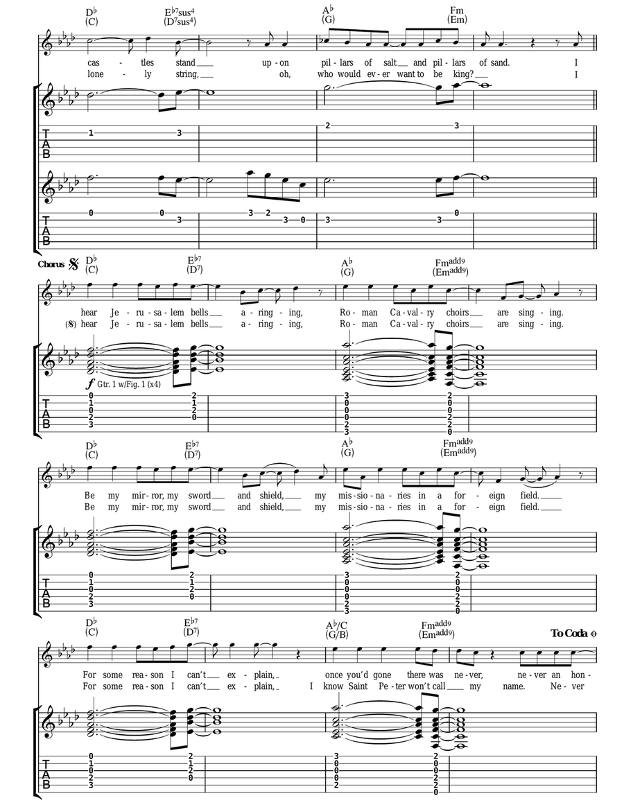 Viva La Vida Viva La Vida Acoustic Guitar scores gallery preview page 4