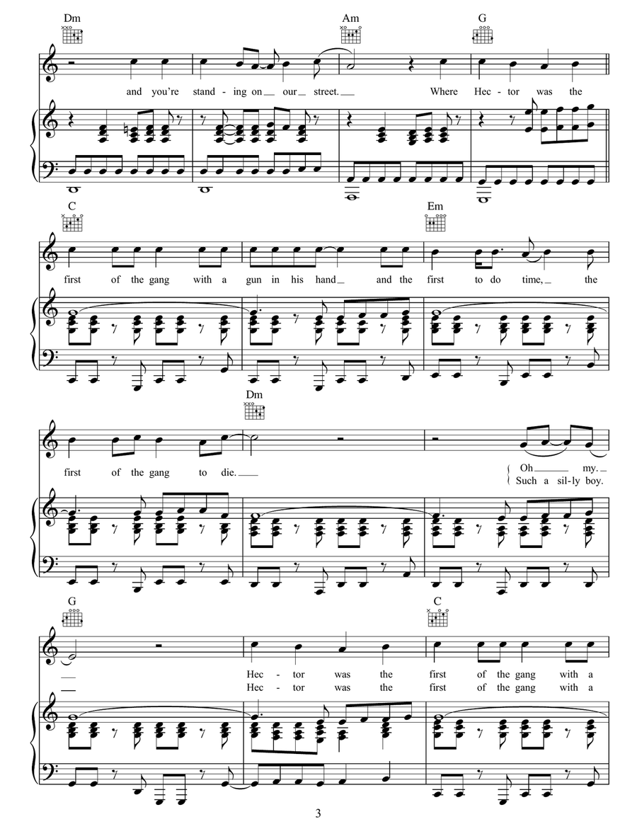 First Of The Gang To Die First Of The Gang To Die Guitar scores gallery preview page 3