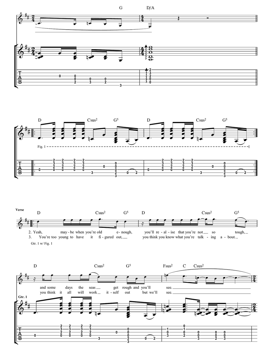 Old Enough Old Enough Guitar Tablature scores gallery preview page 2