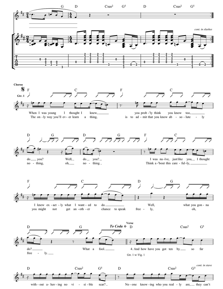 Old Enough Old Enough Guitar Tablature scores gallery preview page 3
