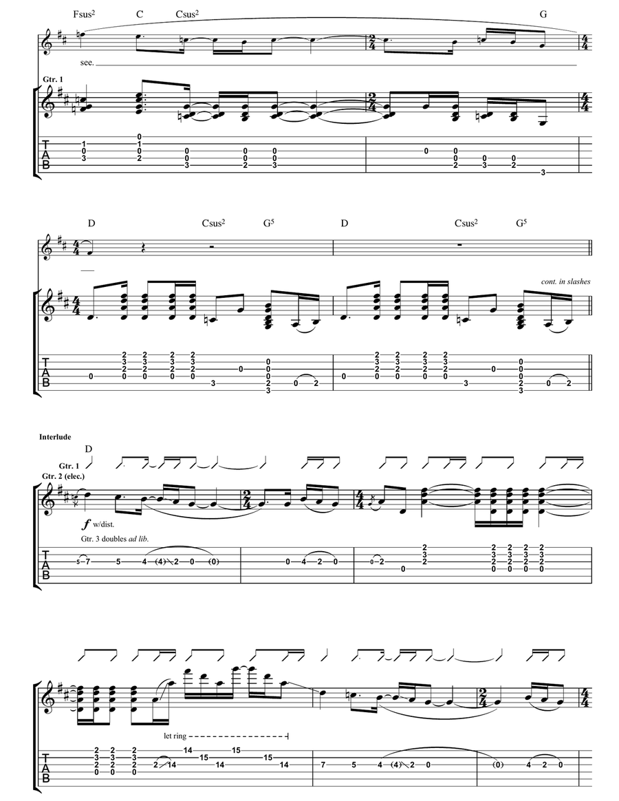 Old Enough Old Enough Guitar Tablature scores gallery preview page 4