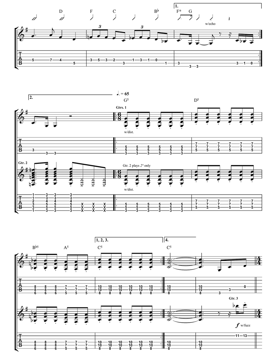 The Switch And The Spur The Switch And The Spur Guitar Tablature scores gallery preview page 3