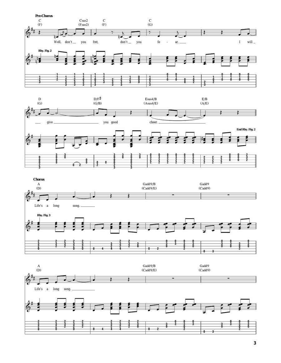 Life Is A Long Song Life Is A Long Song Acoustic Guitar scores gallery preview page 3
