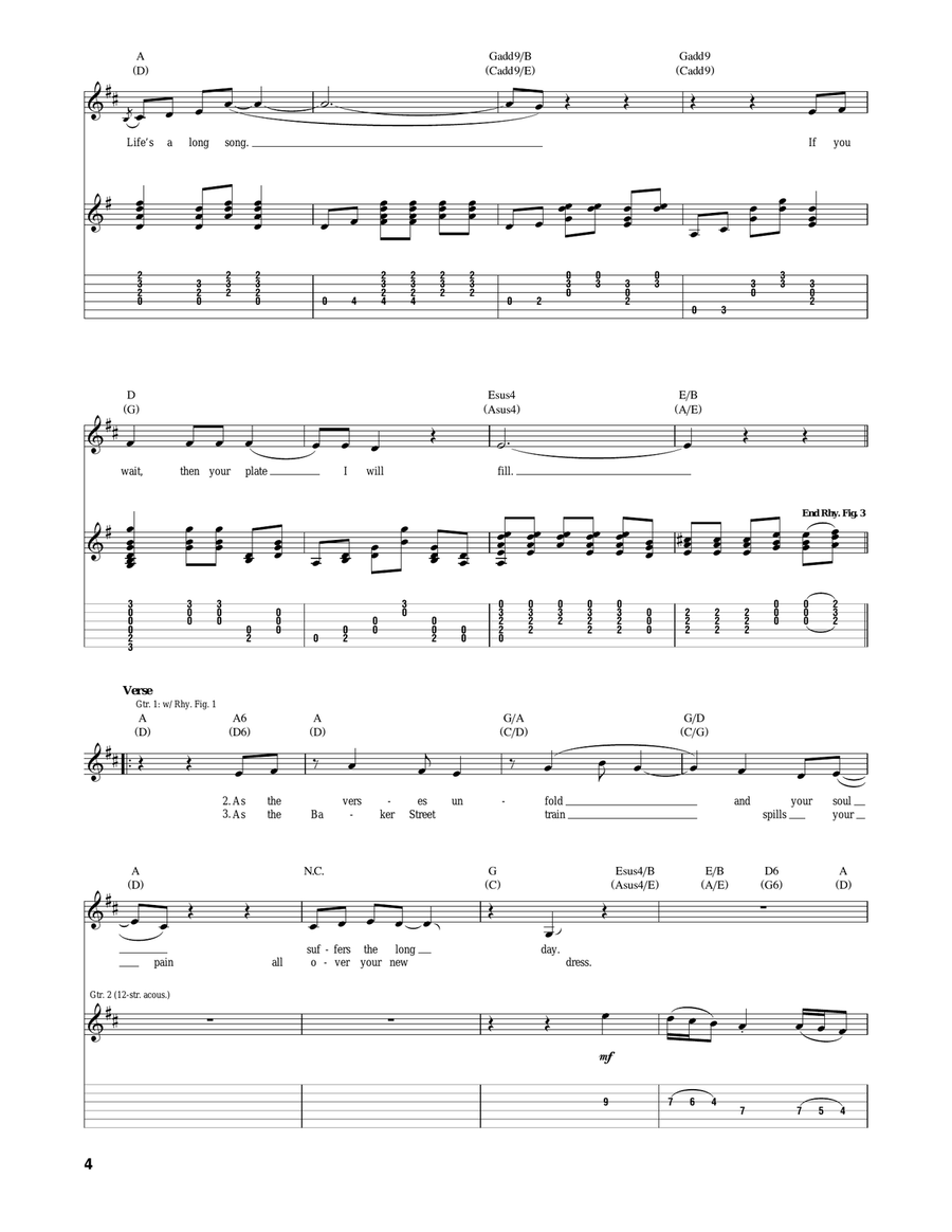 Life Is A Long Song Life Is A Long Song Acoustic Guitar scores gallery preview page 4