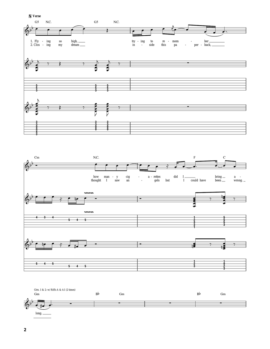 To Cry You A Song To Cry You A Song Acoustic Guitar scores gallery preview page 2