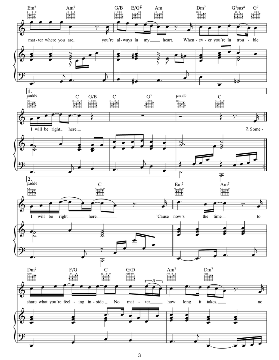 Whenever You're In Trouble Piano, Vocal, Guitar scores gallery preview page 3