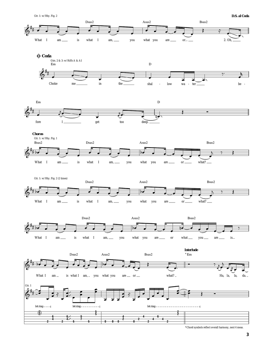 What I Am What I Am Acoustic Guitar scores gallery preview page 3