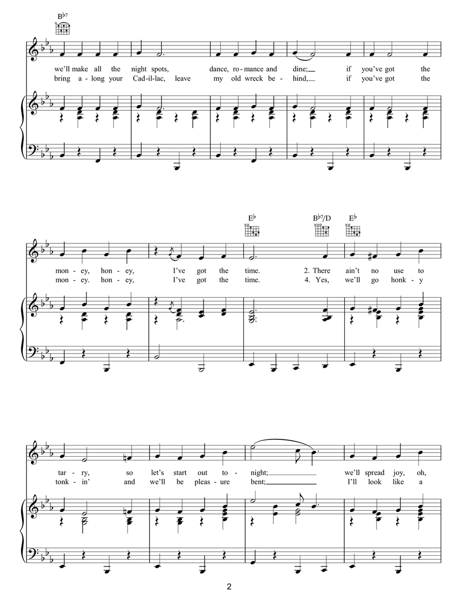 If You've Got The Money, I've Got The Time Piano, Vocal, Guitar scores gallery preview page 2