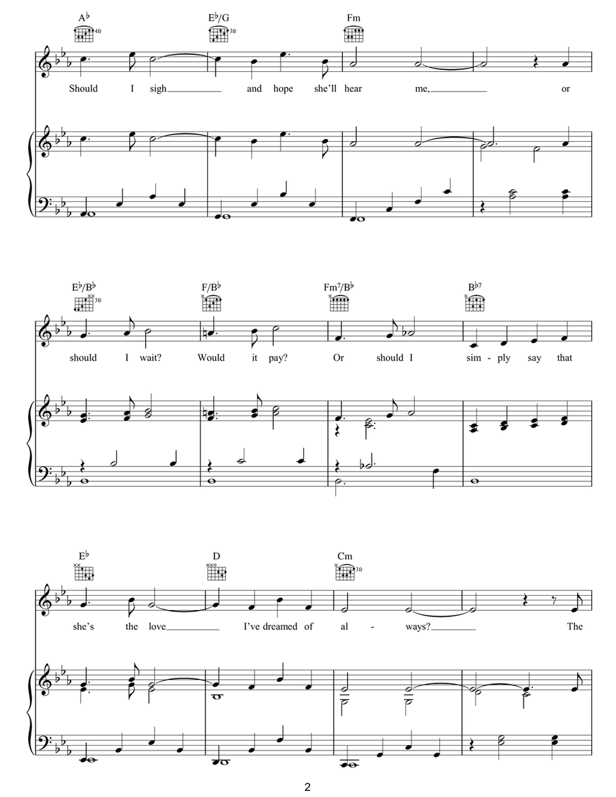How Can I Tell Her (theme from Lucy Gallant) Piano, Vocal, Guitar scores gallery preview page 2