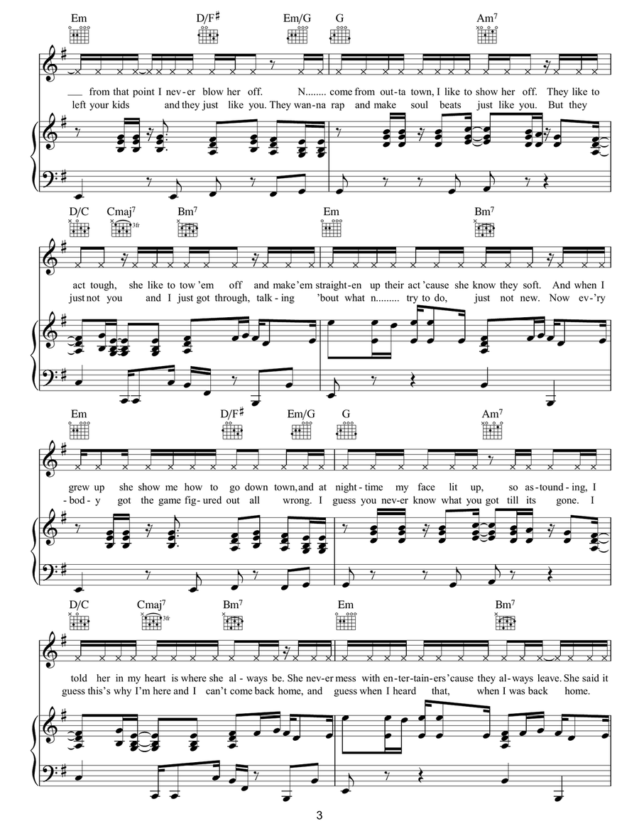 Homecoming Homecoming Piano, Vocal, Guitar scores gallery preview page 3