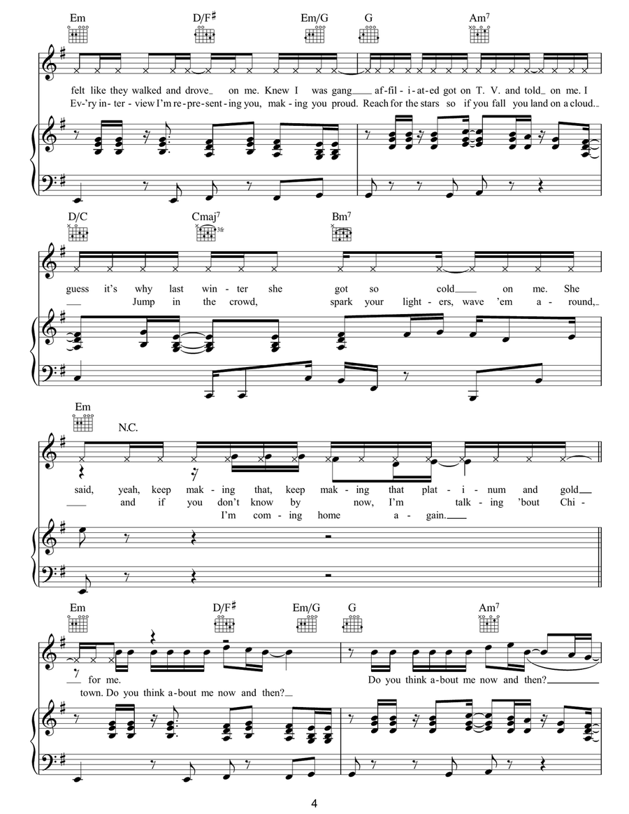 Homecoming Homecoming Piano, Vocal, Guitar scores gallery preview page 4