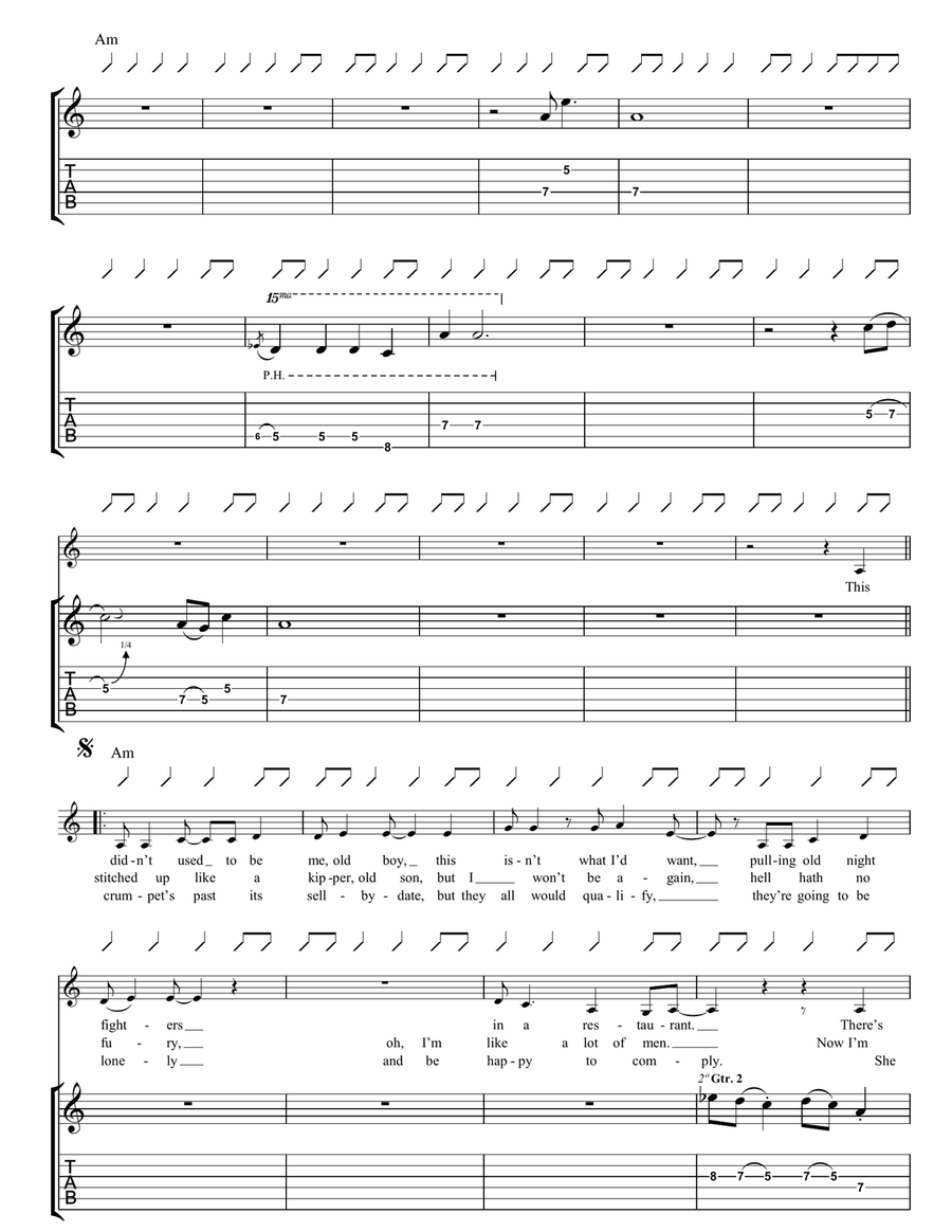Behind With The Rent Behind With The Rent Guitar Tablature scores gallery preview page 2