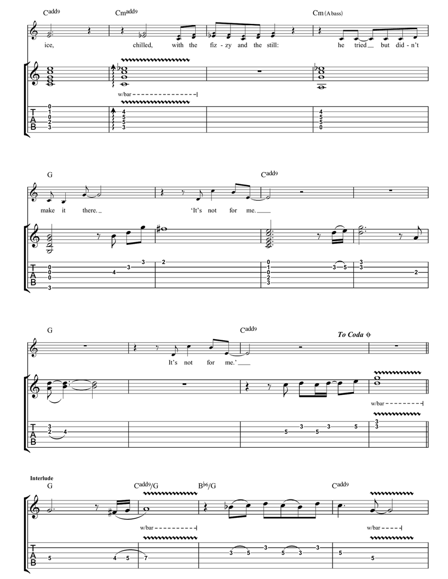 The Fizzy And The Still The Fizzy And The Still Guitar Tablature scores gallery preview page 3