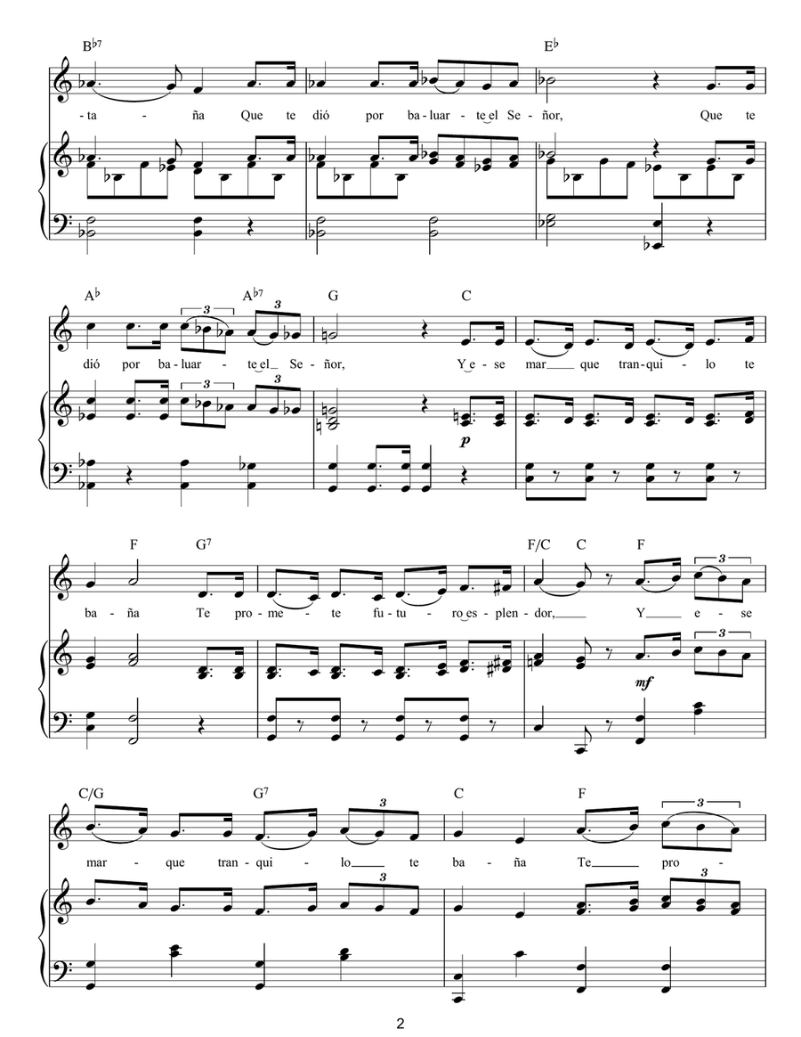 Puro Chile Es Tu Cielo Azulado (Chilean National Anthem) Piano, Vocal, Guitar scores gallery preview page 2