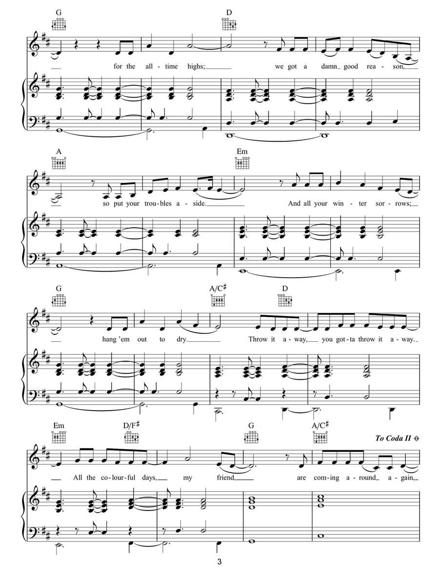 Coming Around Again Coming Around Again Piano, Vocal, Guitar scores gallery preview page 3