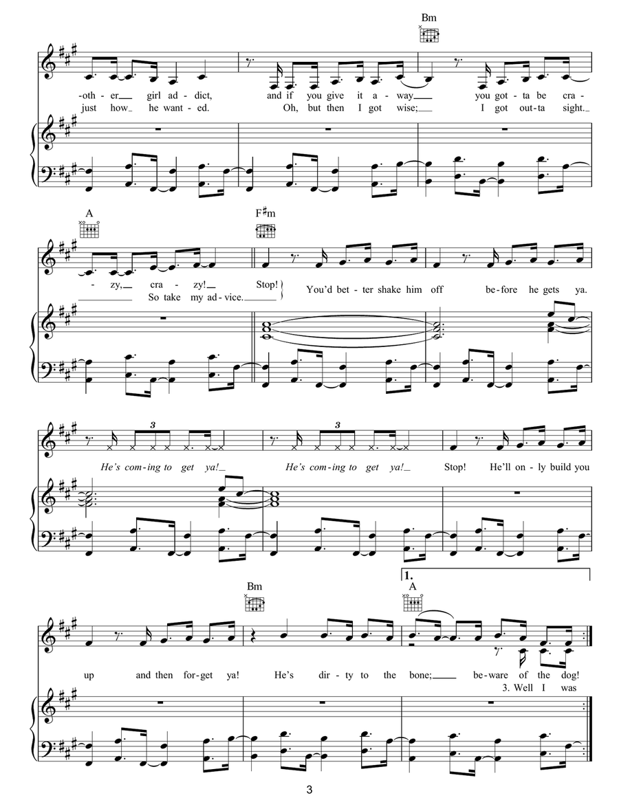 Beware Of The Dog Beware Of The Dog Piano, Vocal, Guitar scores gallery preview page 3