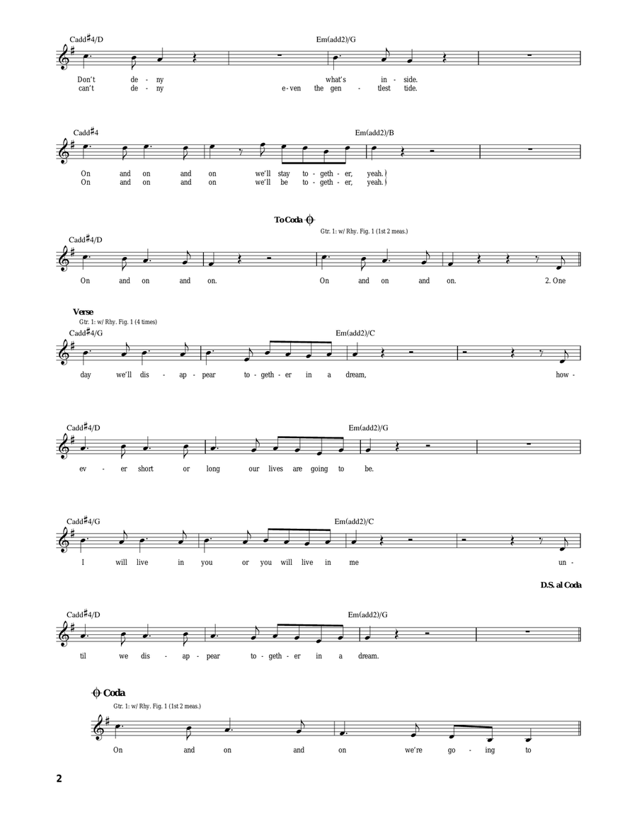 On And On And On Acoustic Guitar scores gallery preview page 2