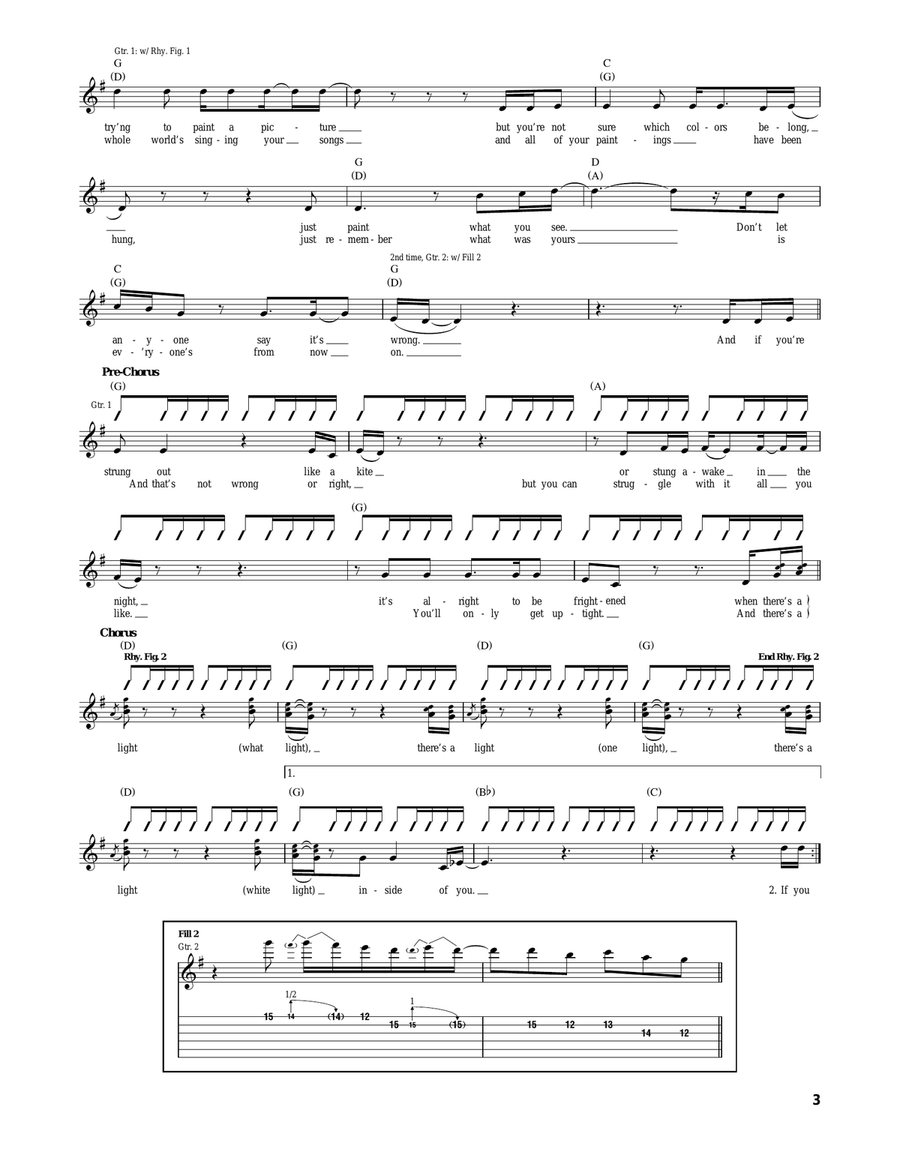 What Light What Light Acoustic Guitar scores gallery preview page 3