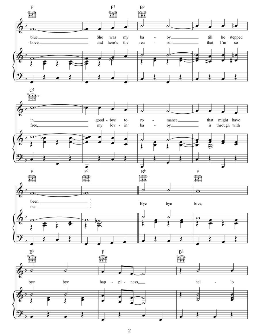 Bye Bye Love Bye Bye Love Acoustic Guitar scores gallery preview page 2
