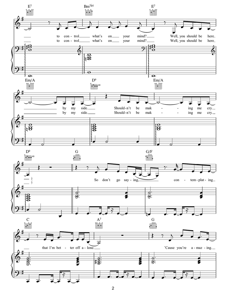 I Won't Let You Lie To Yourself Piano, Vocal, Guitar scores gallery preview page 2