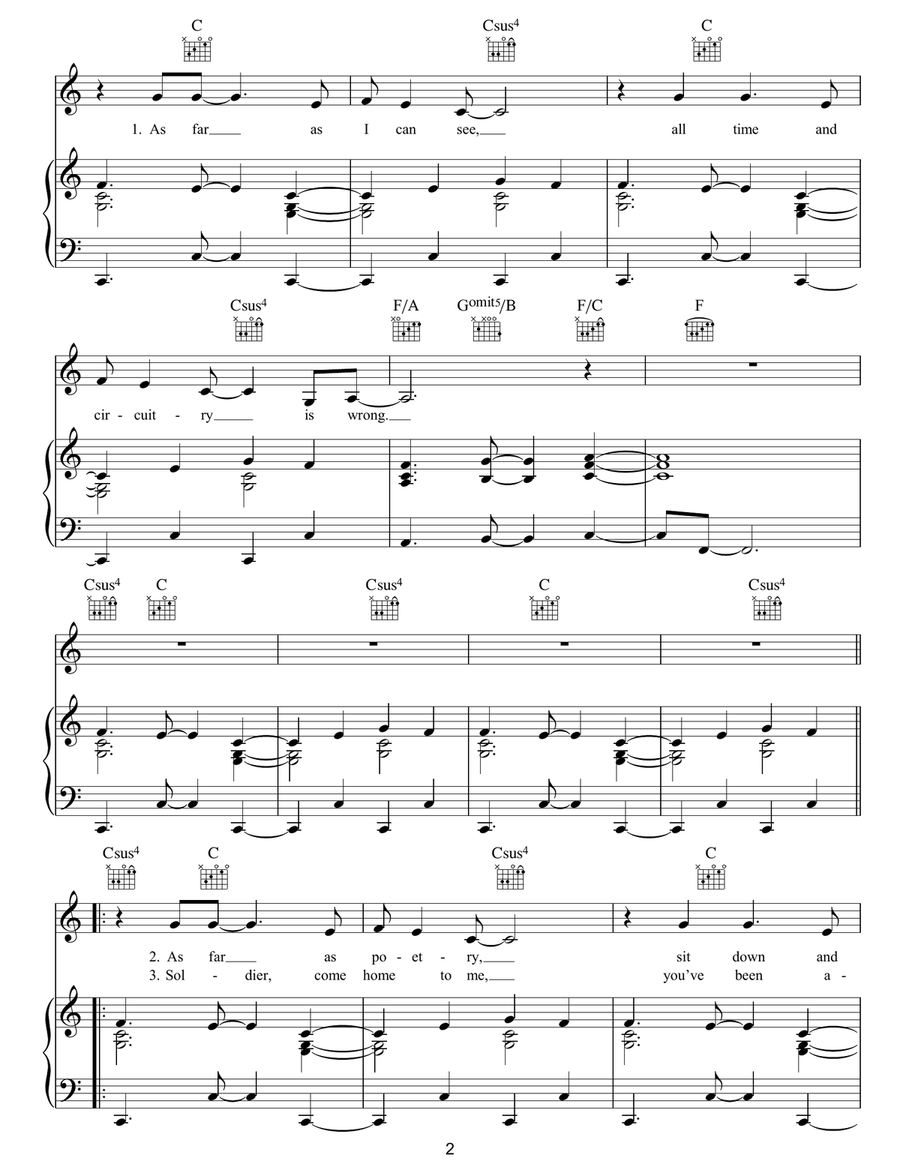 A Spell A Rebel Yell A Spell A Rebel Yell Piano, Vocal, Guitar scores gallery preview page 2