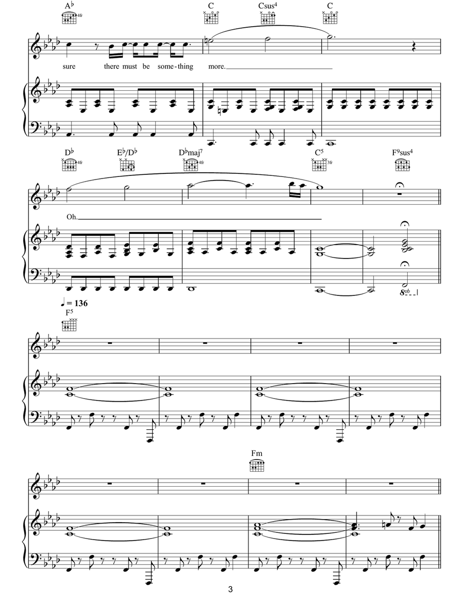 42 by Coldplay Piano, Vocal, Guitar - Digital Sheet Music page 3
