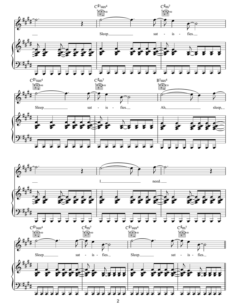 Chinese Sleep Chant Piano, Vocal, Guitar scores gallery preview page 2