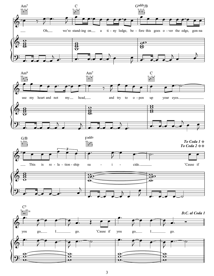 Talk You Down Talk You Down Piano, Vocal, Guitar scores gallery preview page 3