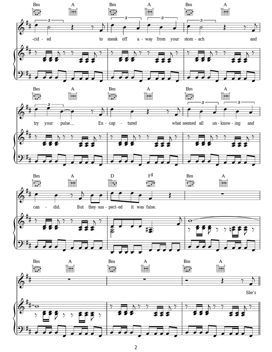 The Age Of The Understatement Piano, Vocal, Guitar scores gallery preview page 2
