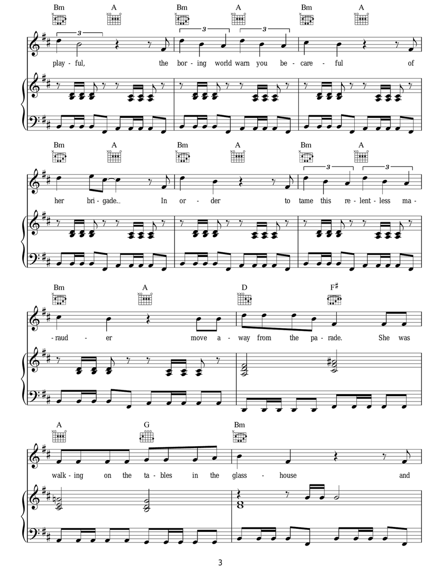 The Age Of The Understatement Piano, Vocal, Guitar scores gallery preview page 3
