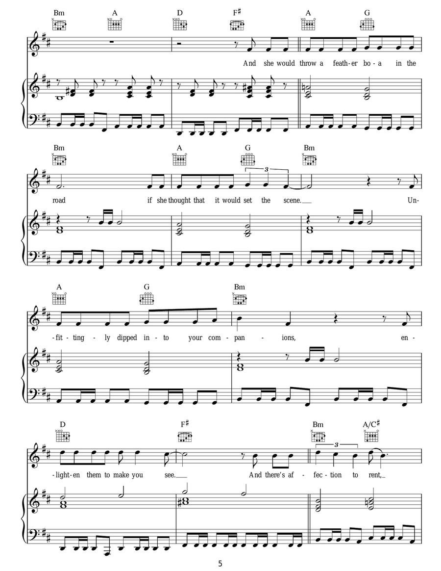The Age Of The Understatement Piano, Vocal, Guitar scores gallery preview page 5