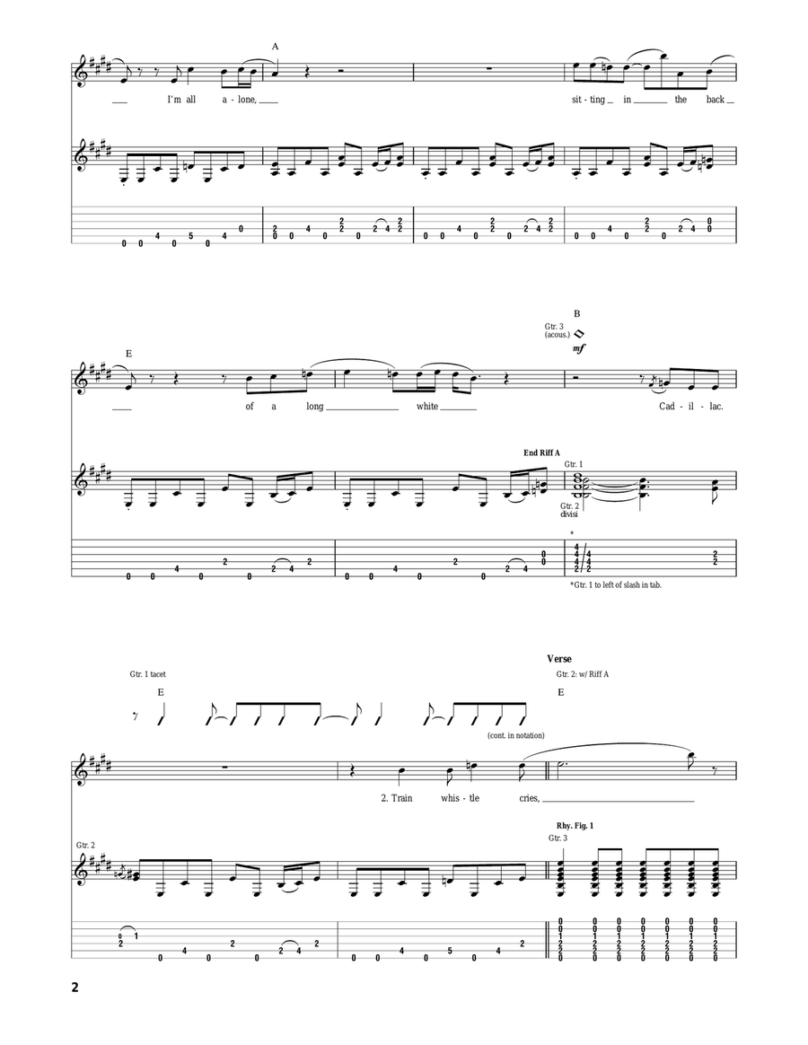 Long White Cadillac Long White Cadillac Acoustic Guitar scores gallery preview page 2