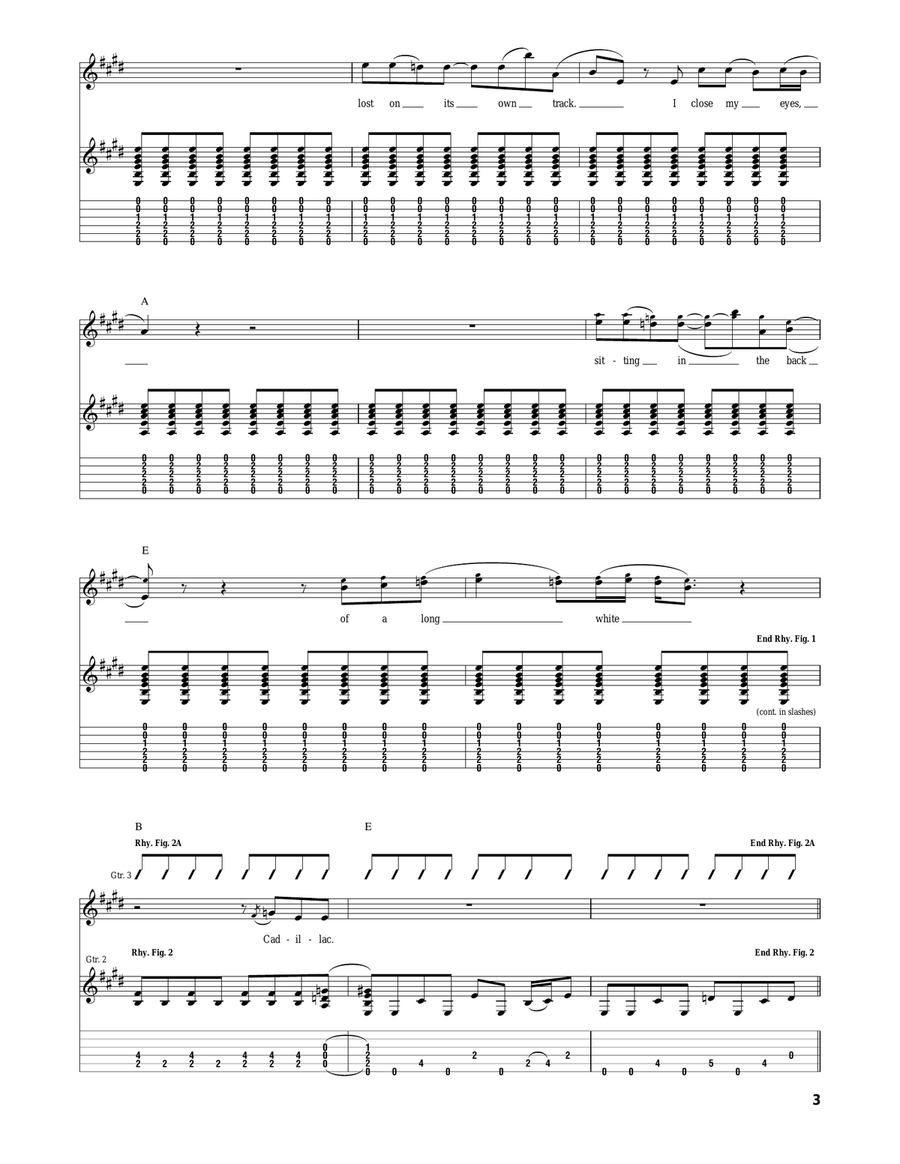 Long White Cadillac Long White Cadillac Acoustic Guitar scores gallery preview page 3