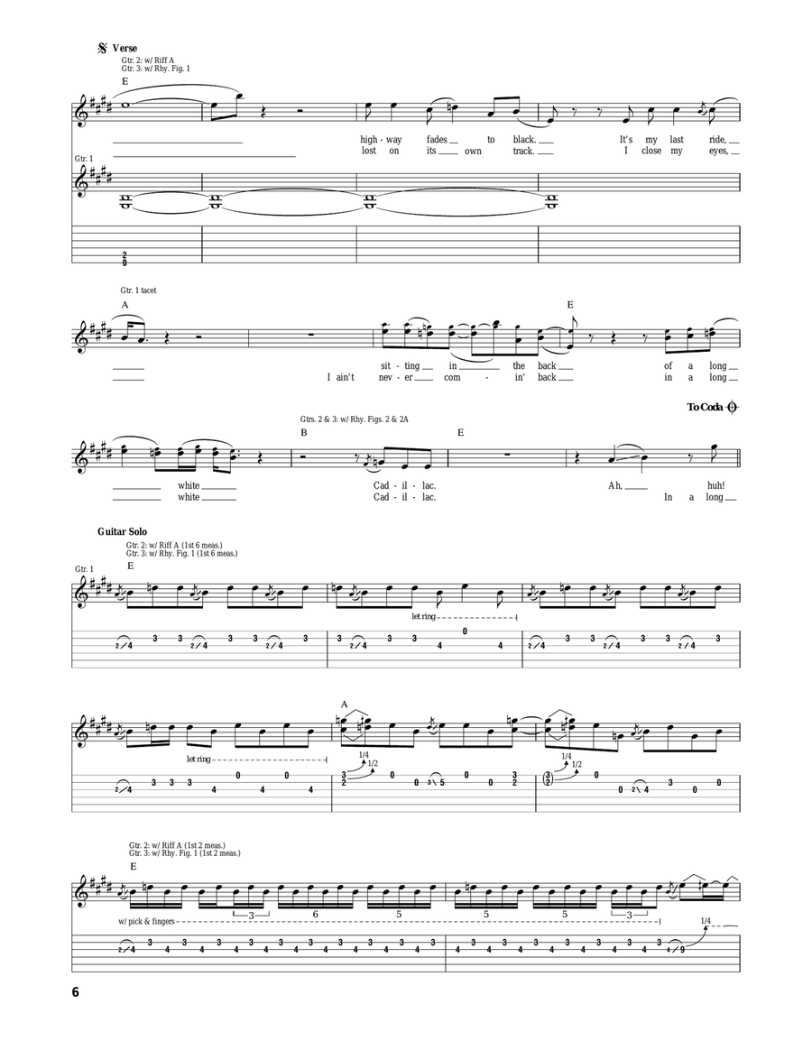 Long White Cadillac Long White Cadillac Acoustic Guitar scores gallery preview page 6