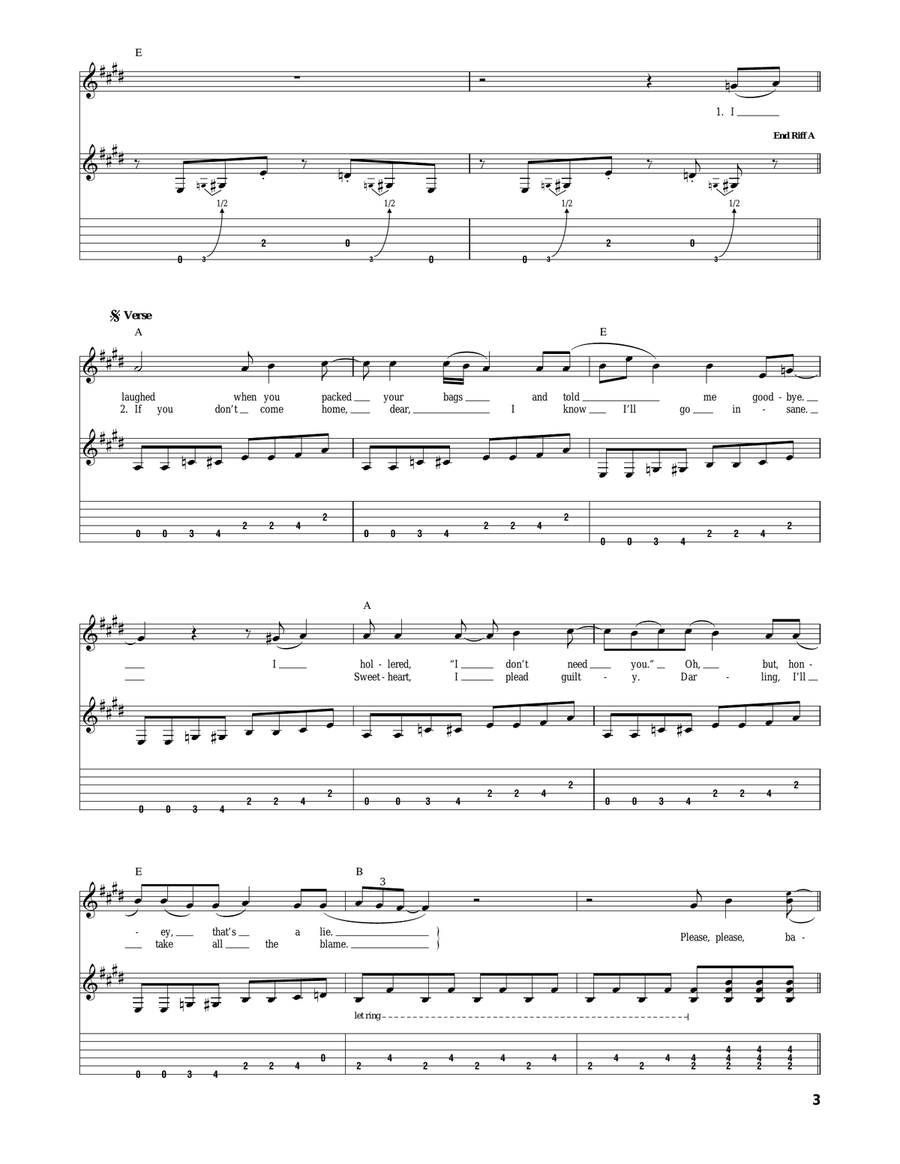 Please, Please Baby Please, Please Baby Acoustic Guitar scores gallery preview page 3
