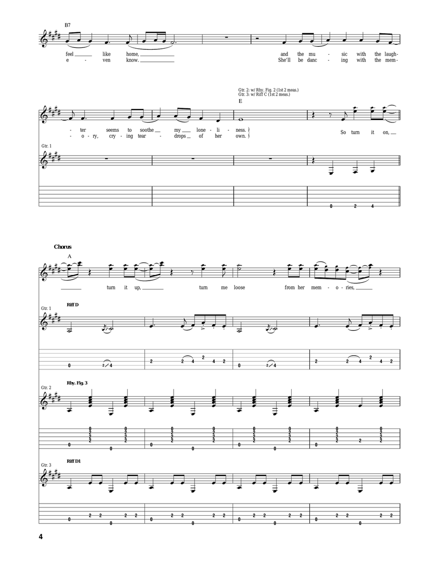 Turn It On, Turn It Up, Turn Me Loose Acoustic Guitar scores gallery preview page 4