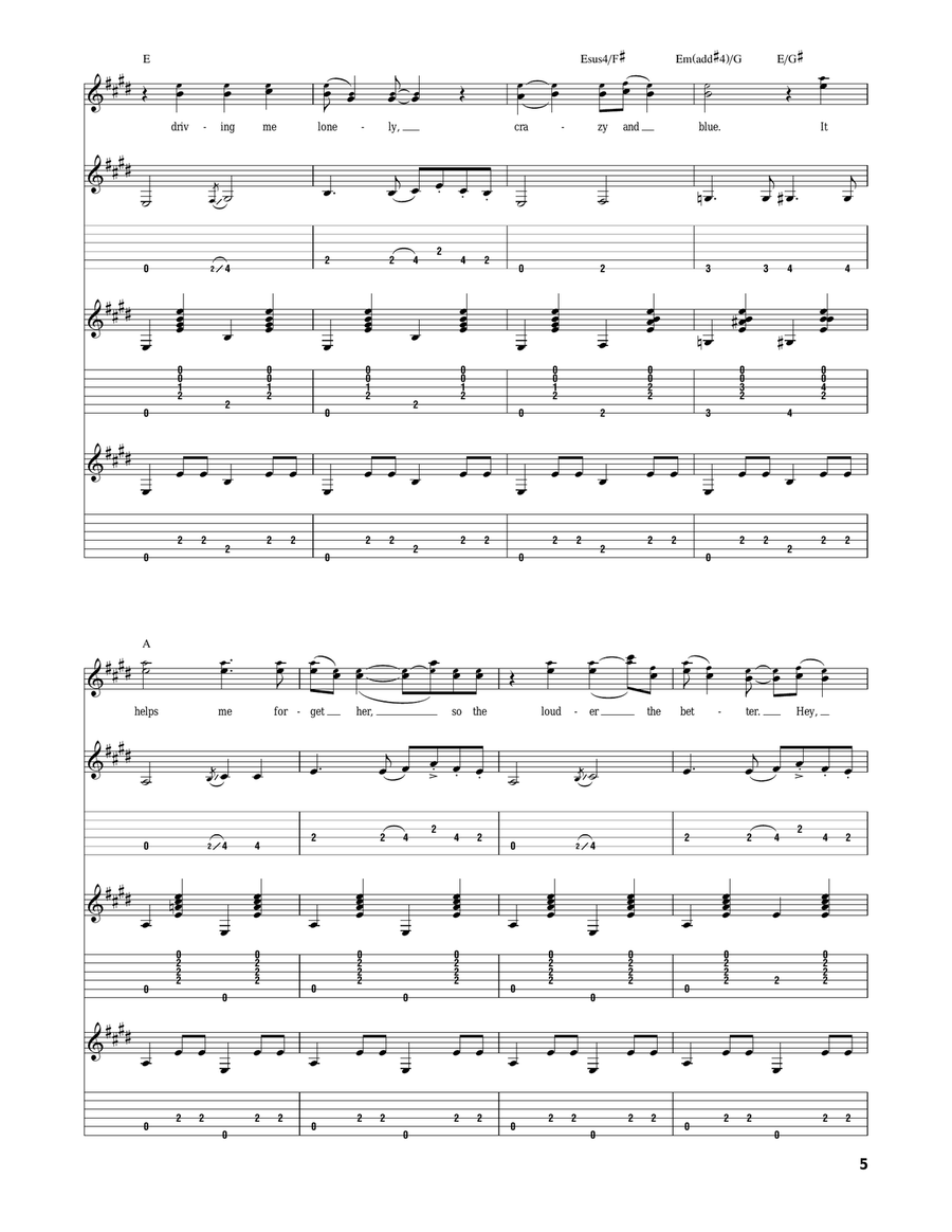 Turn It On, Turn It Up, Turn Me Loose Acoustic Guitar scores gallery preview page 5