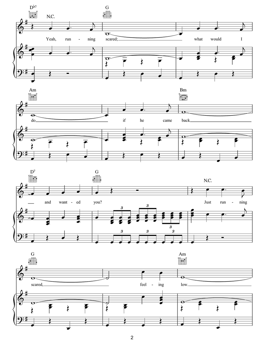 Running Scared Running Scared Piano, Vocal, Guitar scores gallery preview page 2